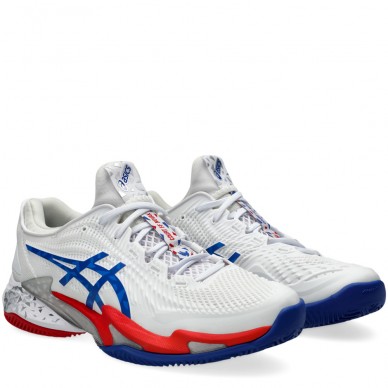 chaussures Asics Court FF 3 Novak Clay white blue 2024