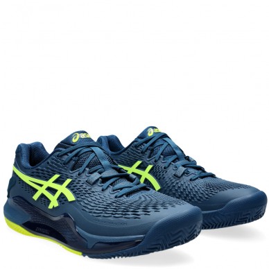 chaussures Asics Gel Resolution 9 Clay mako blue safety yellow 2024