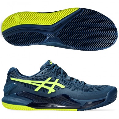 chaussures Asics Gel Resolution 9 Clay mako blue safety yellow 2024