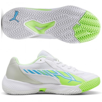 chaussures Puma Nova Court blanche bleu lumineux 2024