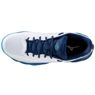 chaussures Mizuno Wave Enforce Court CC white estate blue 2024