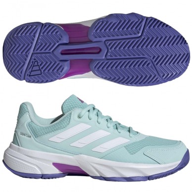 chaussures Adidas Courtjam Control W semi flash aqua 2024