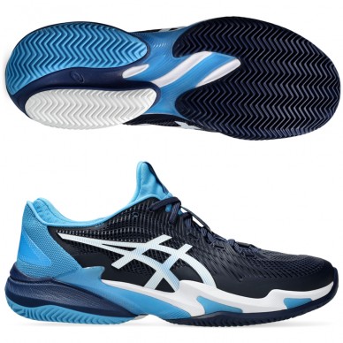 chaussures Asics Court FF 3 Novak Clay blue white 2024