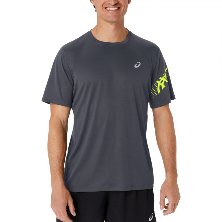 Asics t shirt homme gris outlet
