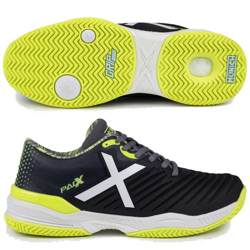 Chaussures Munich Padx 48 Padel noir jaune 2024 Chaussures Munich Padx 48 Padel noir jaune 2024