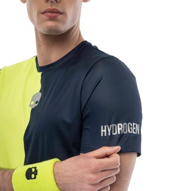 T-shirt Hydrogen Drip Tech bleu marine fluor