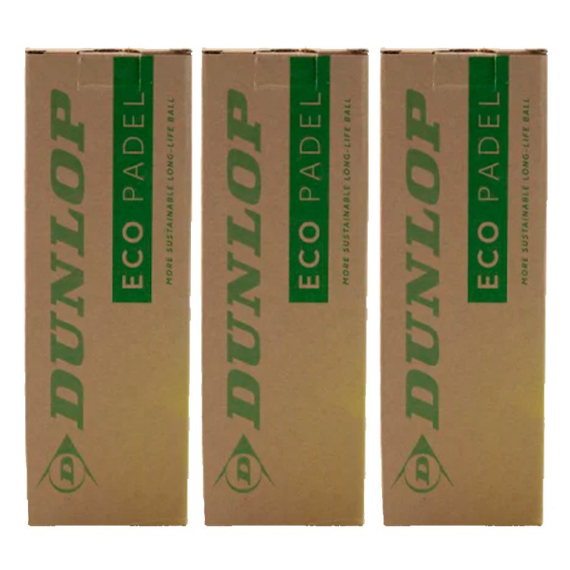 Pack 3 tubes balles Dunlop Eco Padel Pack 3 tubes balles Dunlop Eco Padel