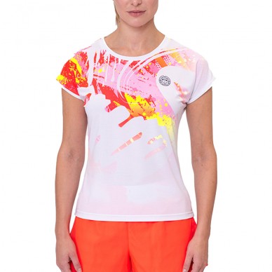 T-shirt Bidi Badu Wild Arts Capsleeve blanc rose