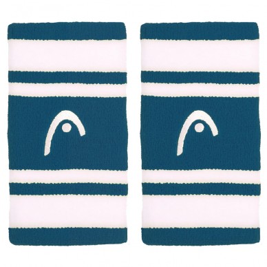 Poignets Head Striped 5 turquoises blancs