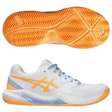 Chaussures Asics Gel Dedicate 8 Padel White Orange Glow 2025