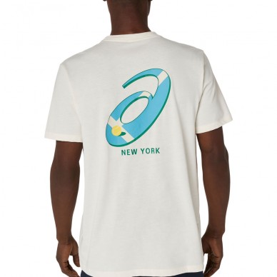 T-shirt Asics Court Graphics SS Top crème