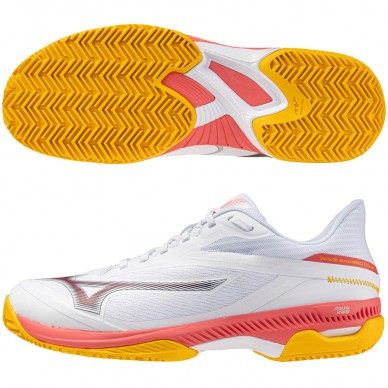 Chaussures Mizuno Wave Exceed Court CC white calypso coral 2025