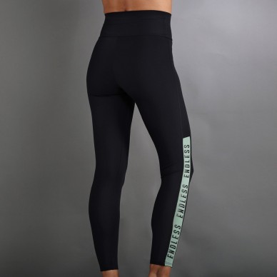 Leggings Endless Syncro noir vert forêt