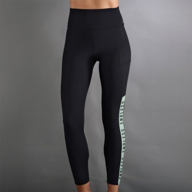Leggings Endless Syncro noir vert forêt