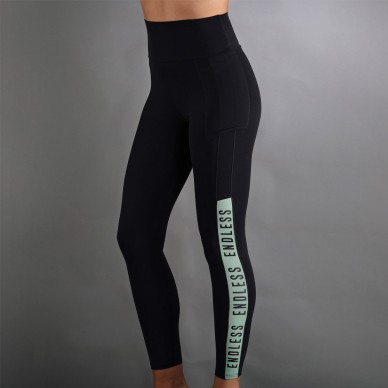 Leggings Endless Syncro noir vert forêt