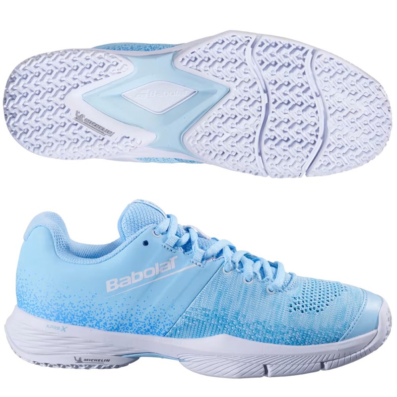 Chaussures Babolat Sensa Women cyan blue white 2025