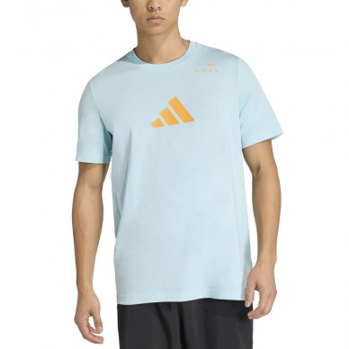 T-shirt Adidas M Padel Cat bleu cyan