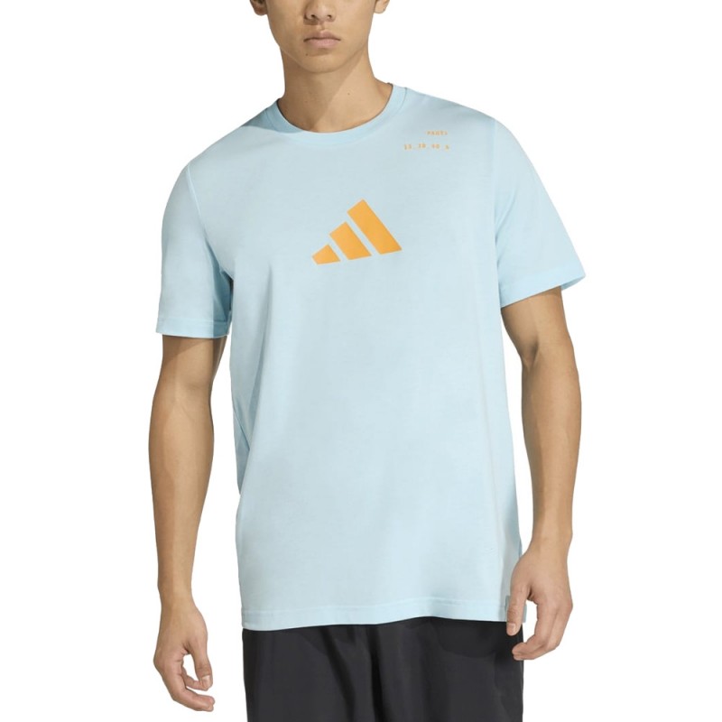 T-shirt Adidas M Padel Cat bleu cyan