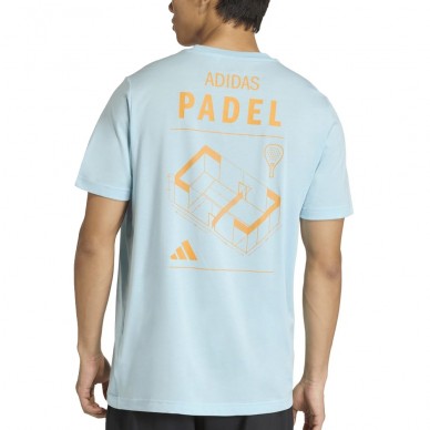 T-shirt Adidas M Padel Cat bleu cyan