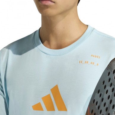 T-shirt Adidas M Padel Cat bleu cyan