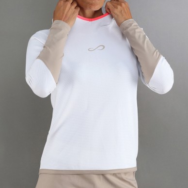 Sweatshirt Endless Breath Line blanc delave