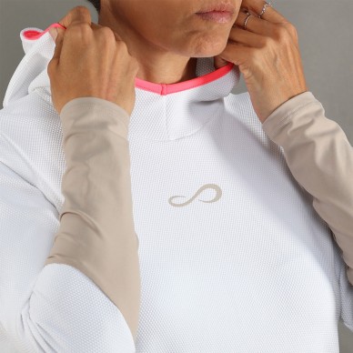 Sweatshirt Endless Breath Line blanc delave