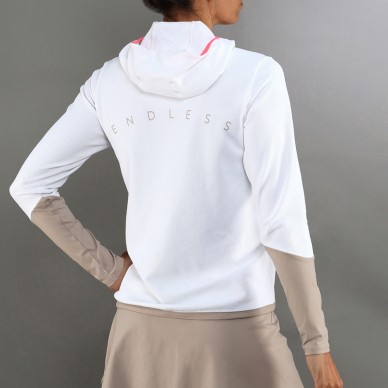 Sweatshirt Endless Breath Line blanc delave