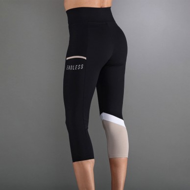 Leggings Endless Line Pocket HW 7/8 noires delave
