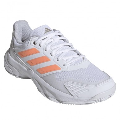 Chaussures Adidas Courtjam Control 3 W blanc beam orange 2026