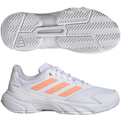 Chaussures Adidas Courtjam Control 3 W blanc beam orange 2026