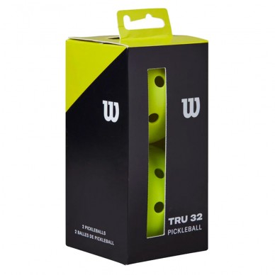 Balles Wilson Pickleball Tru 32 Paquet de 2 jaunes