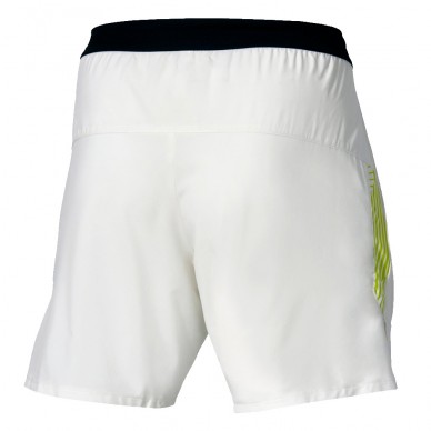 Short Mizuno Tennis 7 Inches Amply blanc jaune
