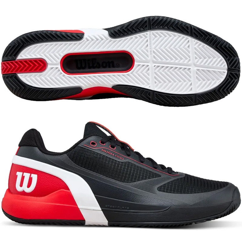 Chaussures Wilson Rush Pro 5 Clay black red 2026