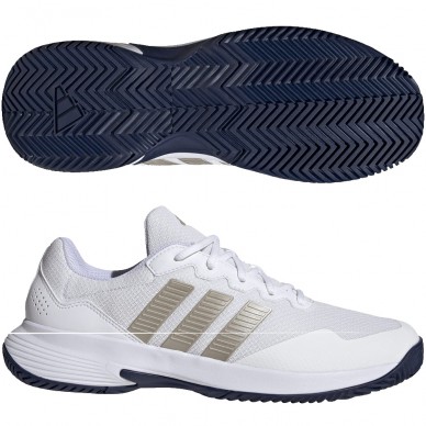 Chaussures Adidas Gamecourt 2 M white metallic dark blue 2026