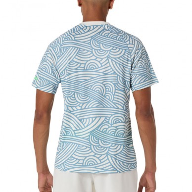 T-shirt Asics Court All Over Print SS Top blanche