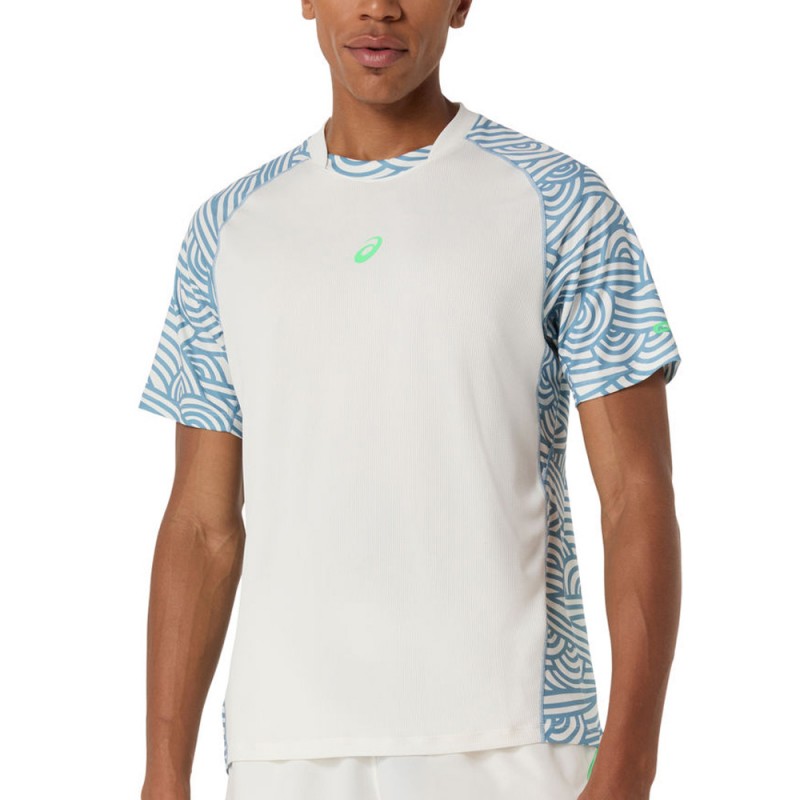 T-shirt Asics Court All Over Print SS Top blanche