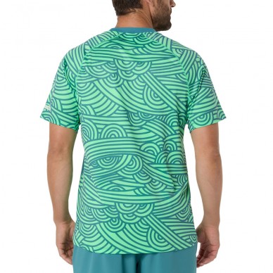 T-shirt Asics Court All Over Print SS Top vert turquoise