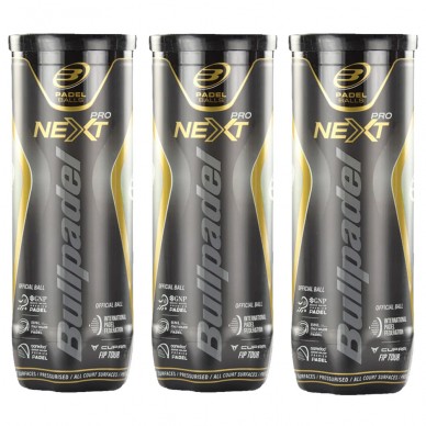 Pack 3 tubes Bullpadel FIP Next Pro balles
