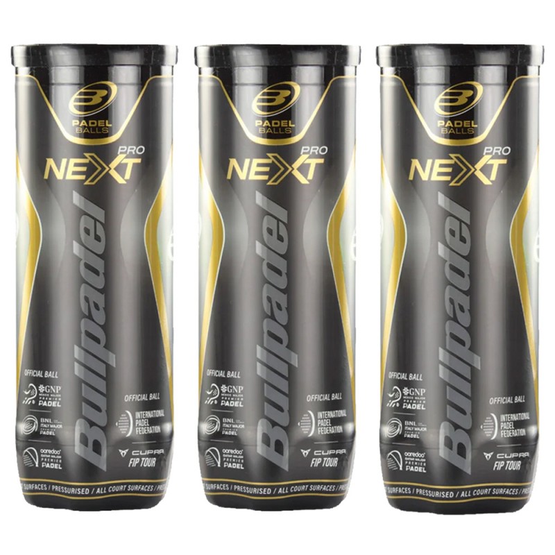 Pack 3 tubes Bullpadel FIP Next Pro balles