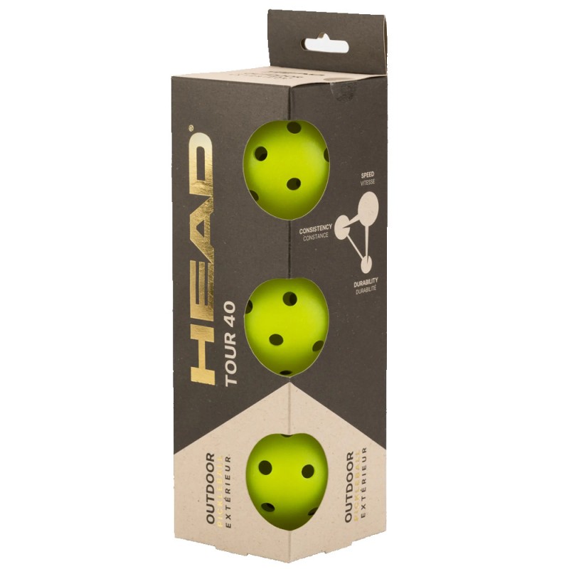 Balles Head Pickleball 3B Tour 40 jaunes