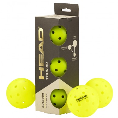 Balles Head Pickleball 3B Tour 40 jaunes