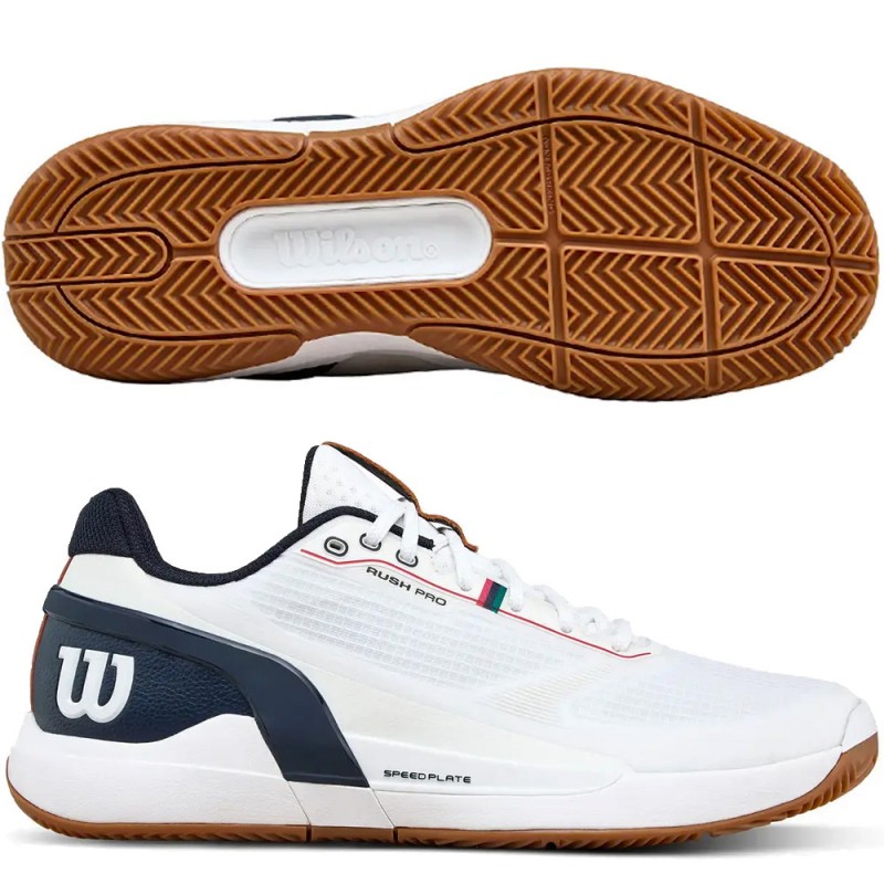 Chaussures Wilson Rush Pro 5 Clay white navy 2026