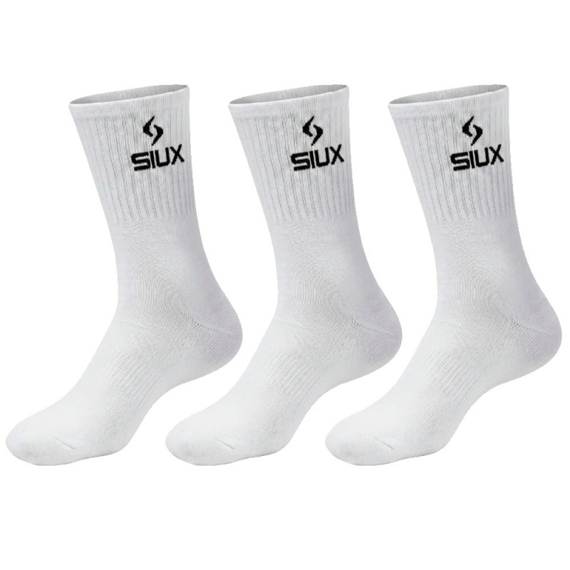 Chaussettes Siux Basic hautes Pack 3u blanches