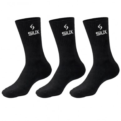 Chaussettes Siux Basic hautes Pack 3u noires