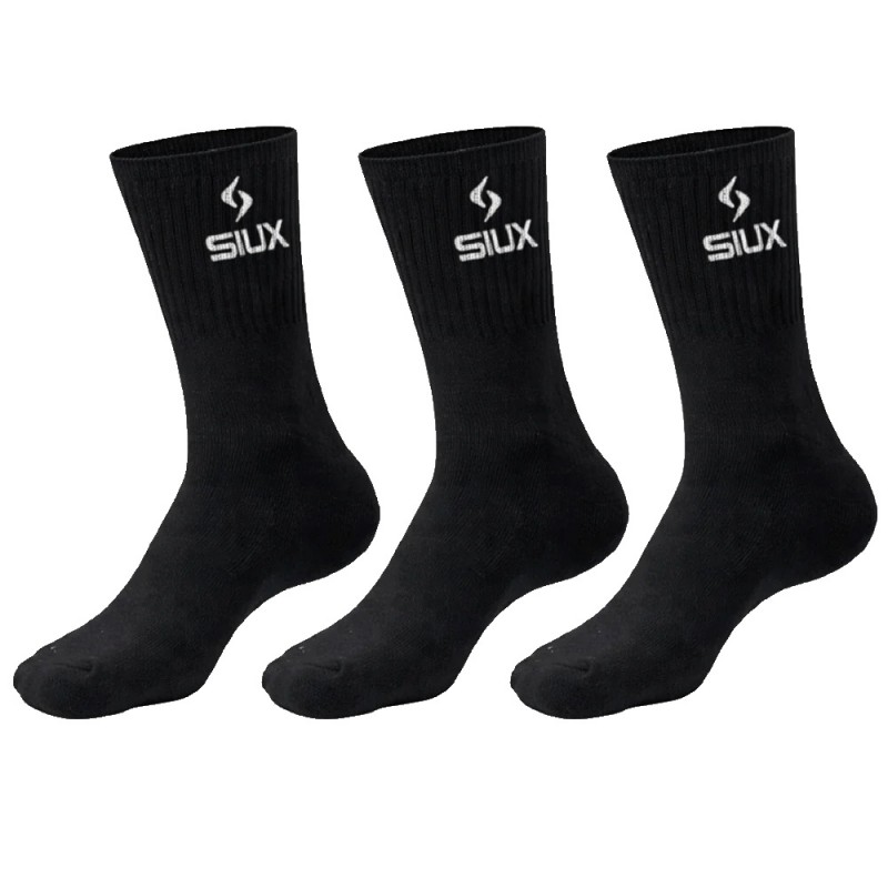 Chaussettes Siux Basic hautes Pack 3u noires