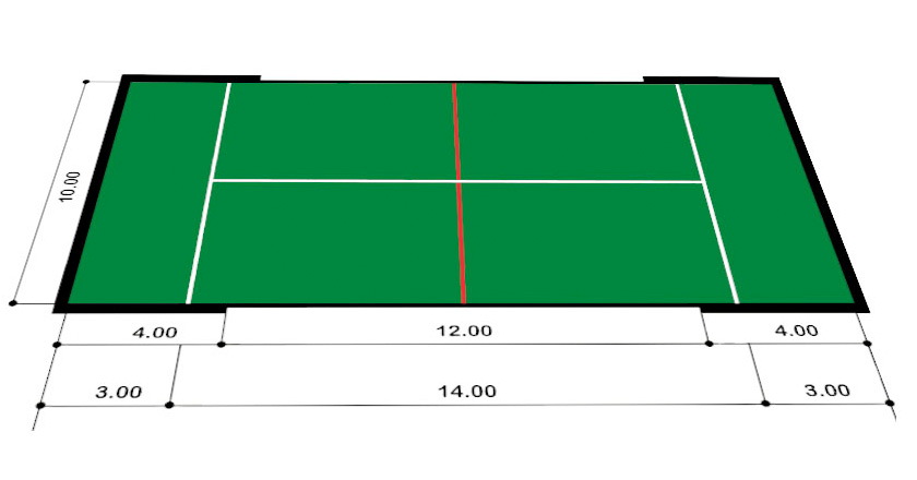 Mesures d'un terrain de padel, règlement officiel